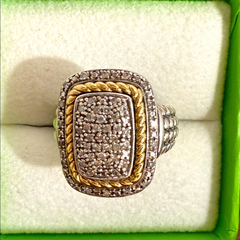 T & C Town & Country 14k gold and 925 silver Women's Ring with Sparkling Diamond